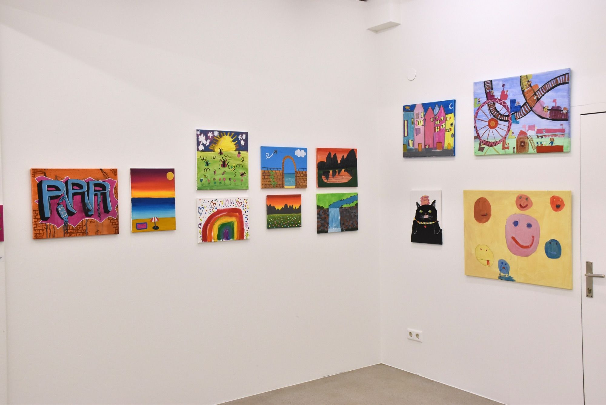 Kinder- und Jugend-Acrylworkshop mit Roland Haas - Ausstellung im KFM in Schruns.