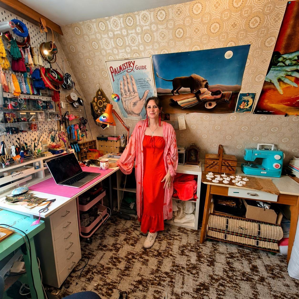 Ihre kleines Atelier hat die Künstlerin im früheren Schlafzimmer ihrer Großmutter eingerichtet. 