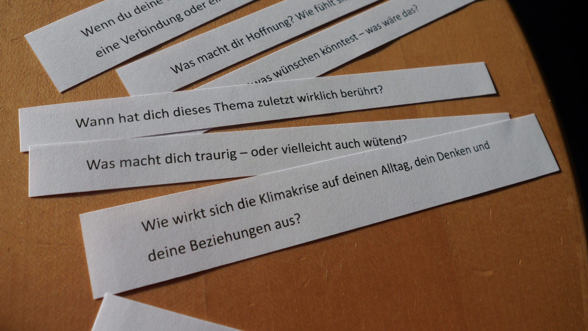 Zwischen Angst und Hoffnung: Gefühle zum Klimawandel in Frageschnipseln.