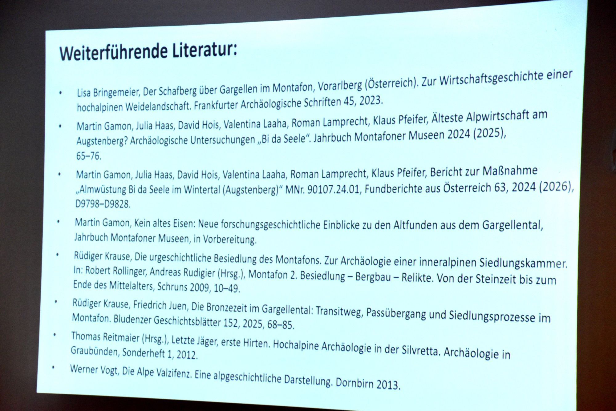 Vortrag des Archäologen Martin Gamon im Montafoner Heimatmuseum in Schruns.
