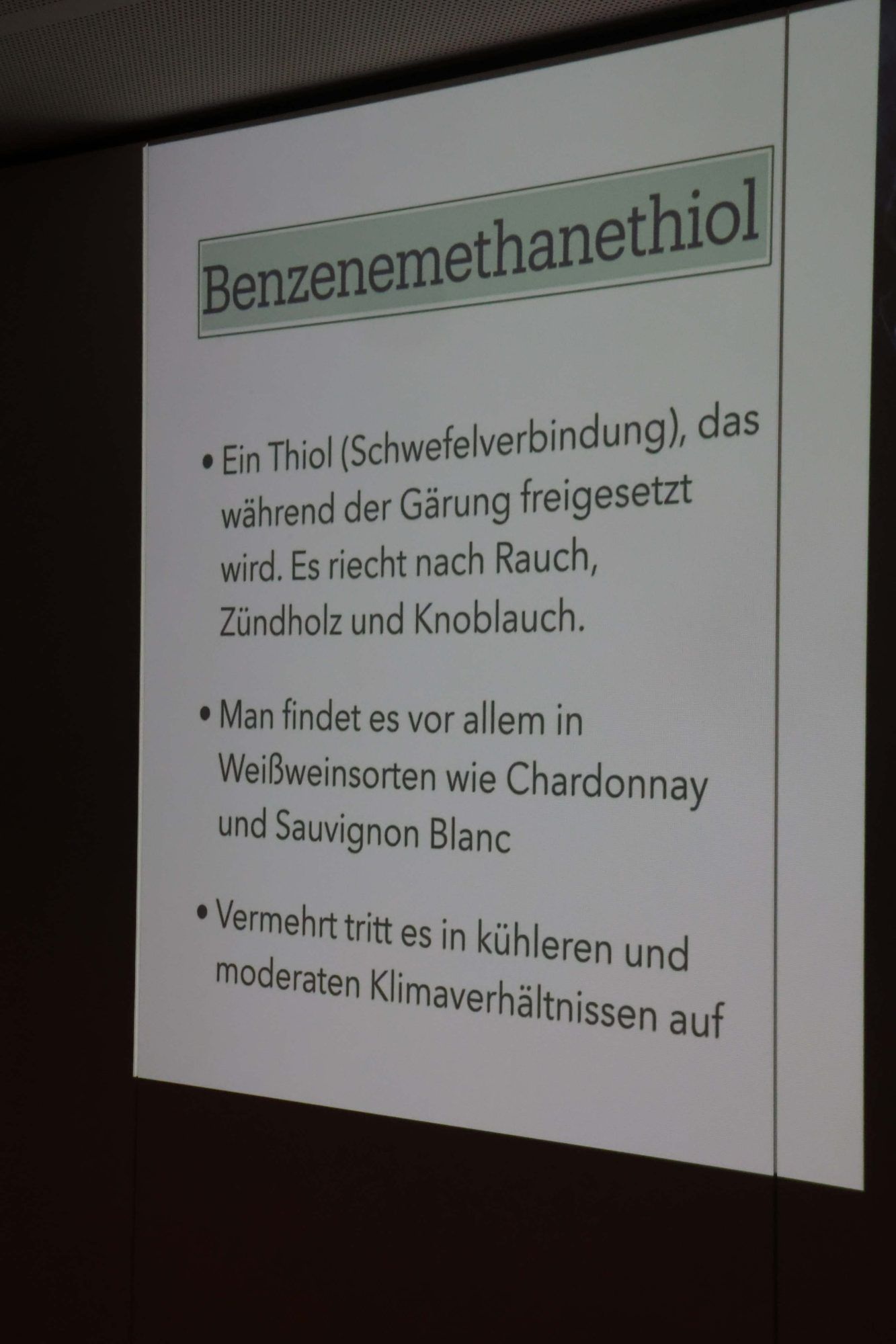Eidnrücke vom sehr interessanten, informativen und aromenreichen Abend