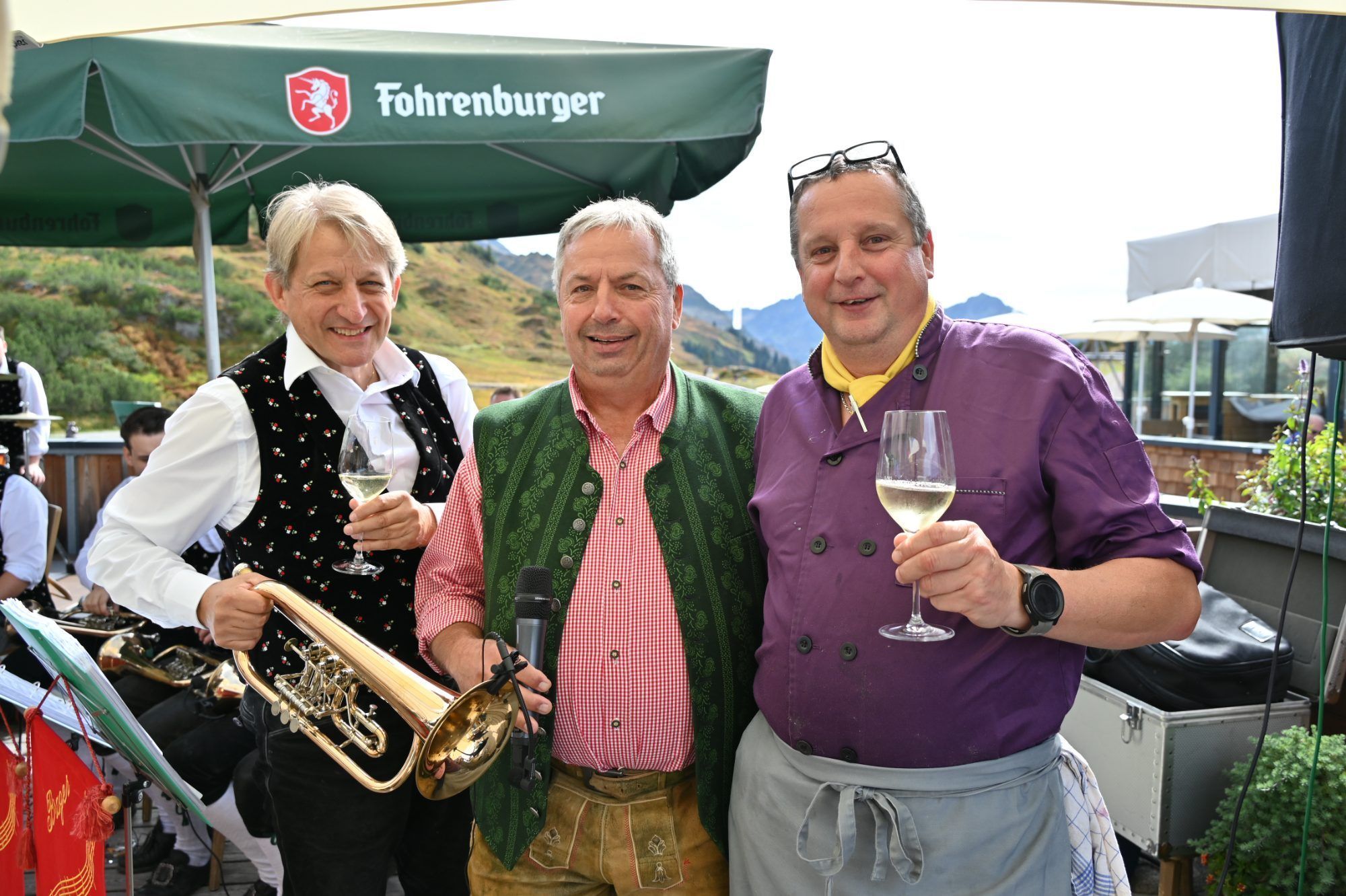Manfred Vonbank, Leni Salzgeber und Adi Wascher - ein tolles Team beim Herbstfest.