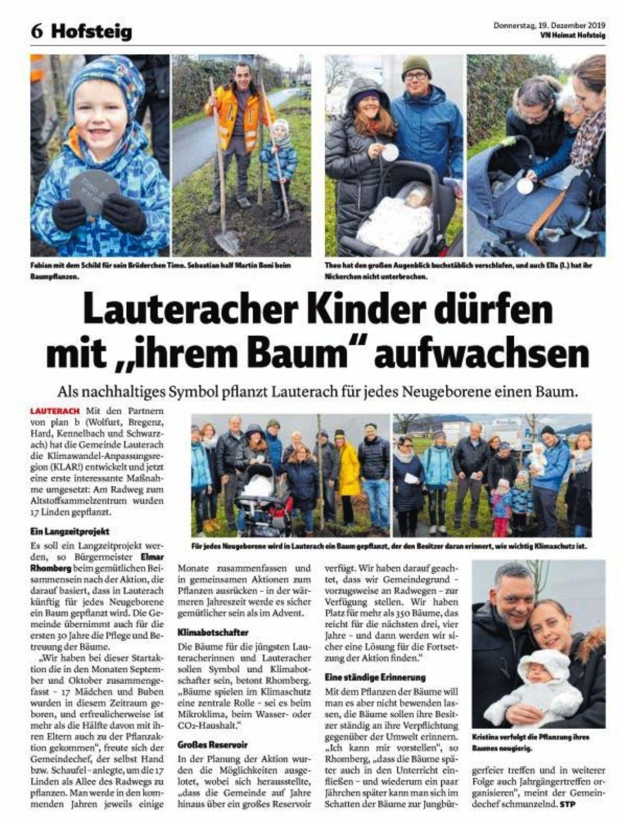 So berichtete die VN-Heimat im Dezember 2019 über den Start der Aktion, für die am 10. Oktober schon die 24. und 25. Baumpflanzung ansteht.