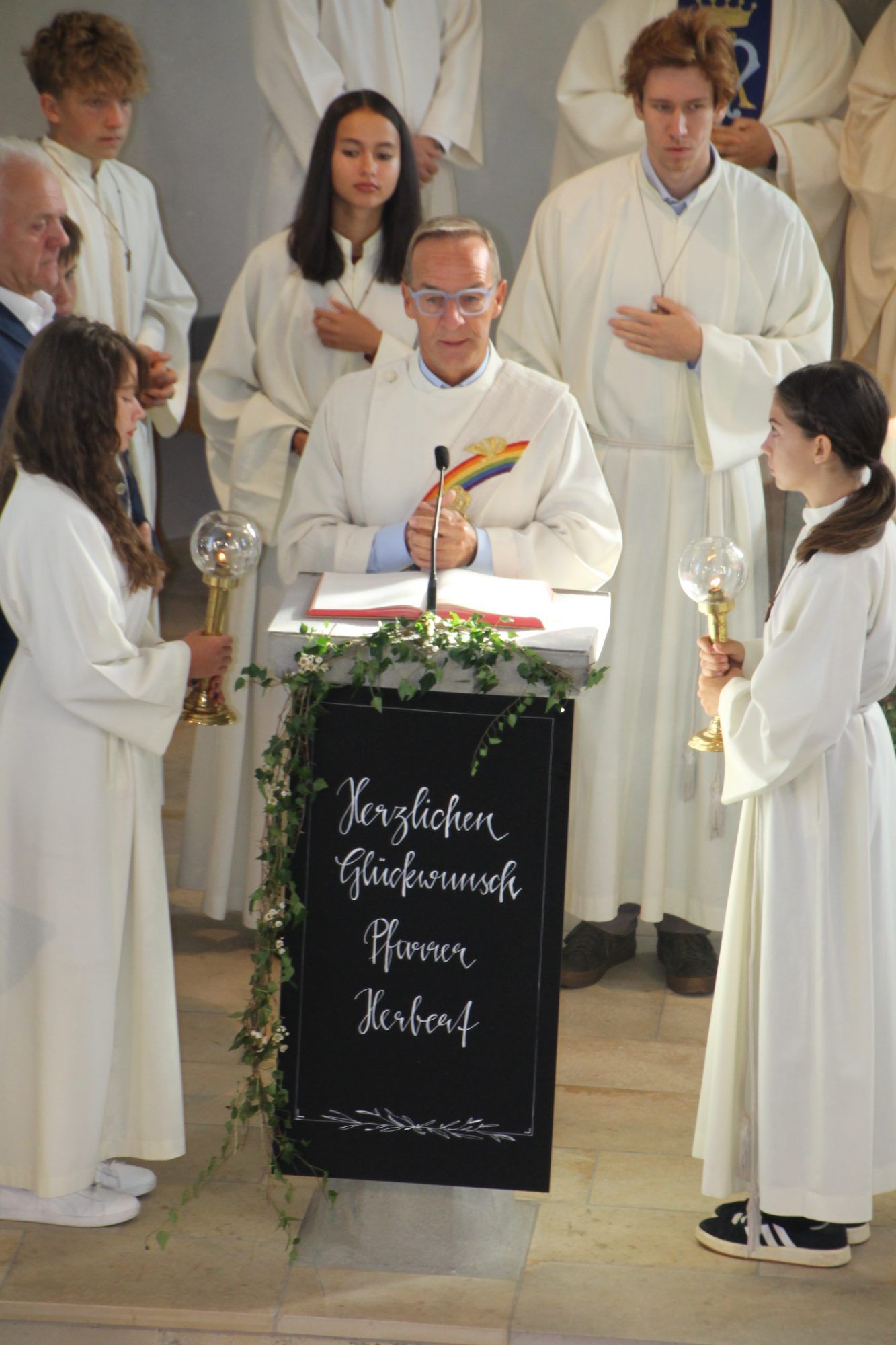 Diakon Christoph Lang (Pfarrverband Buch-Kennelbach-Wolfurt) beim Festgottesdienst für Pfarrer i.R. Herbert Böhler. 