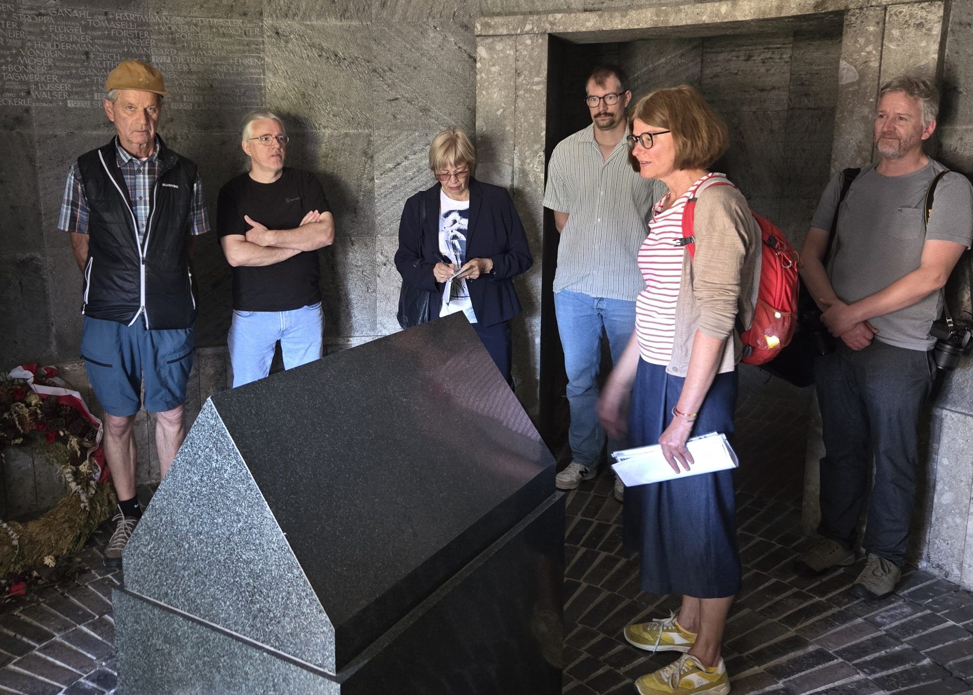 Ute Denkenberger bei ihren Ausführungen in der Krypta
