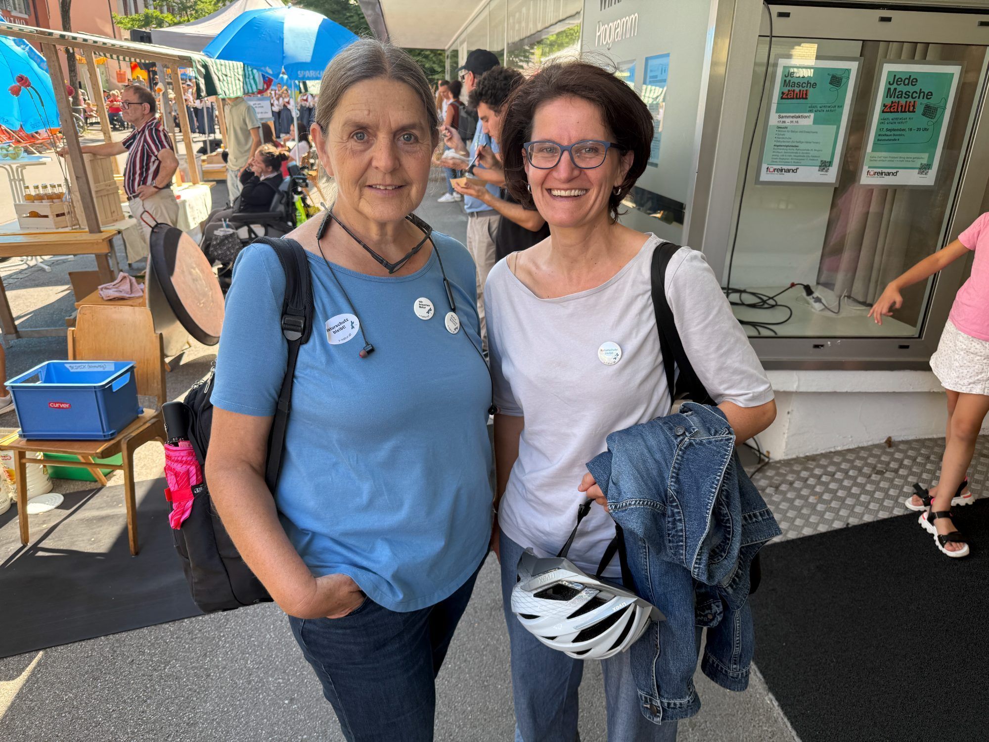 Naturschutz-Anwältin Katharina Lins und Karin Keckeis (Naturschutz bleibt) kamen für die gute Sache