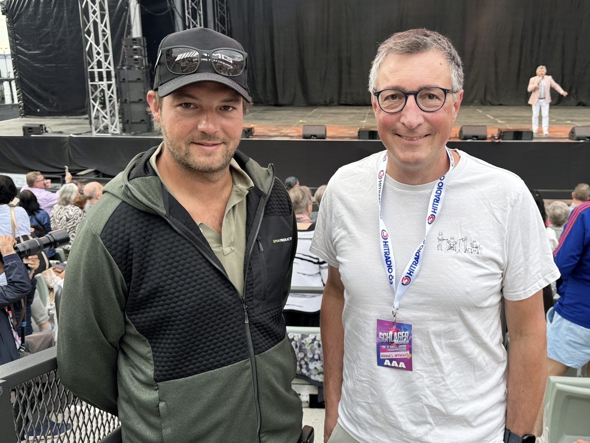 Produktionsleiter Philipp Ober und Veranstalter Hannes Hagen.