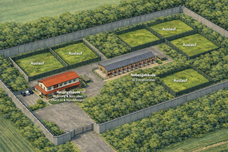 Hundehotel für bis zu 40 Hunde geplant: Jetzt fehlt das passende Grundstück