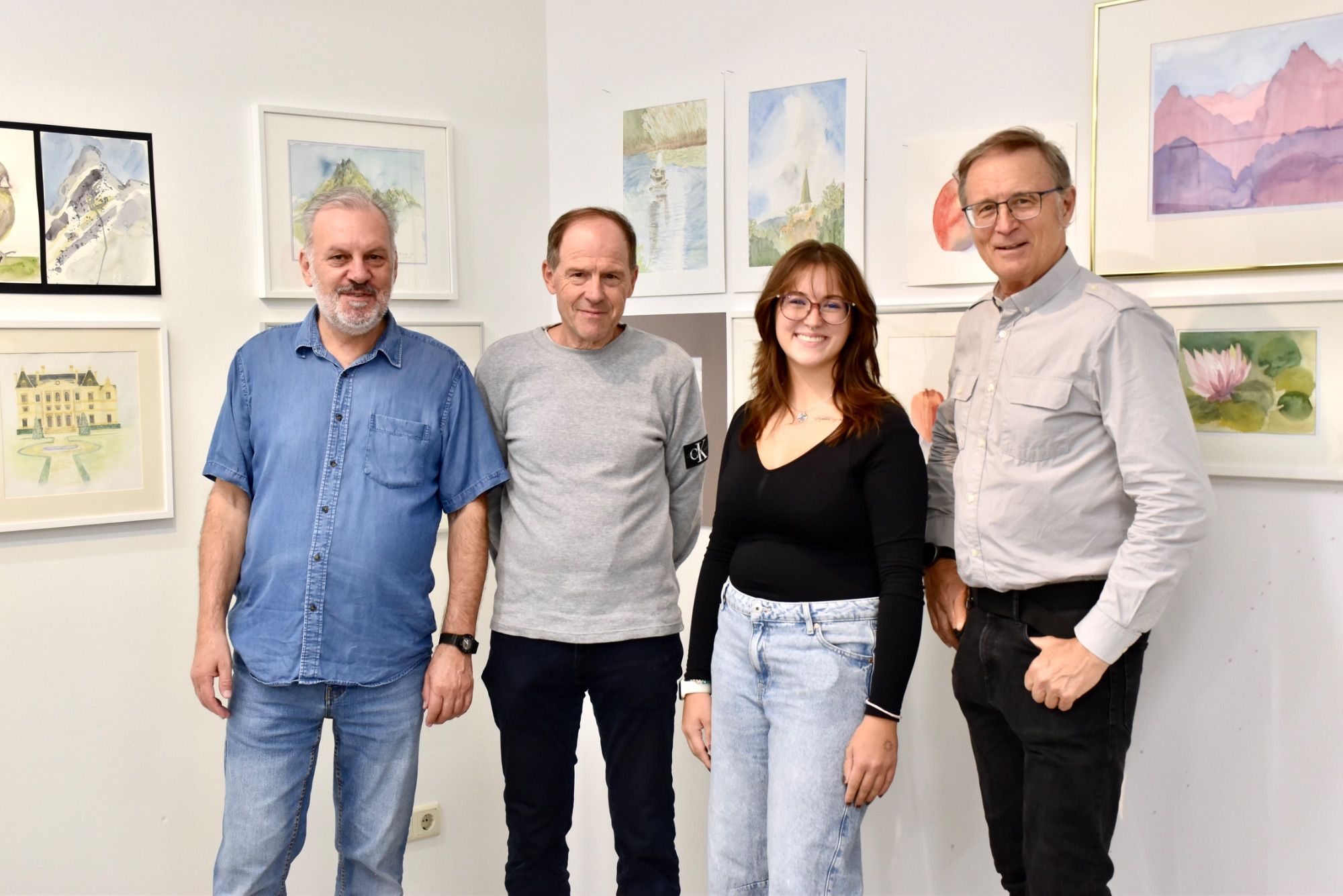 Peter Düngler, Rainer Schlatter, Felizitas Erhard und Roland Haas im KFM in Schruns.