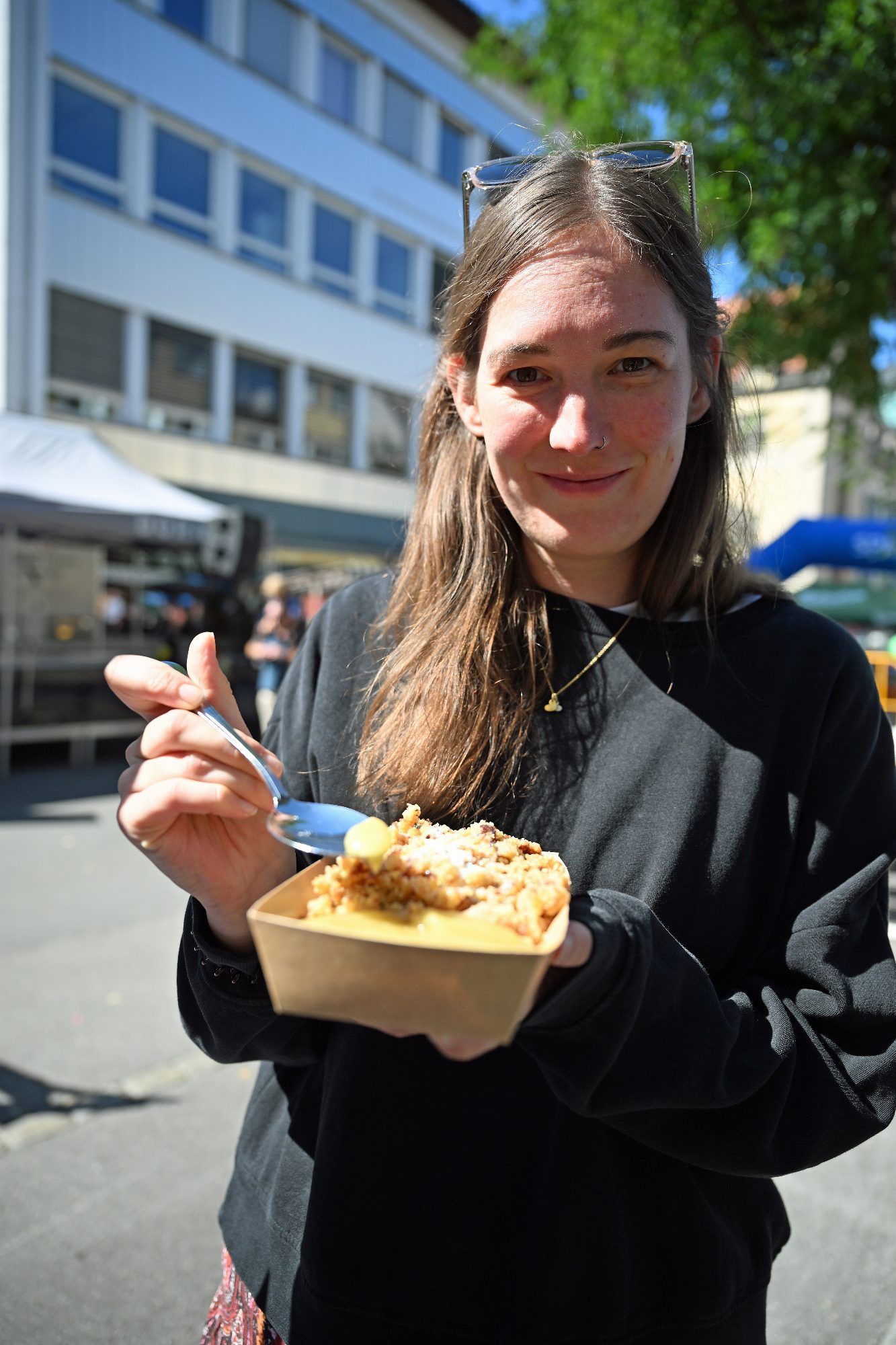 Zum kulinarischen Verwöhnprogramm gehörte Riebel mit Apfelmus.