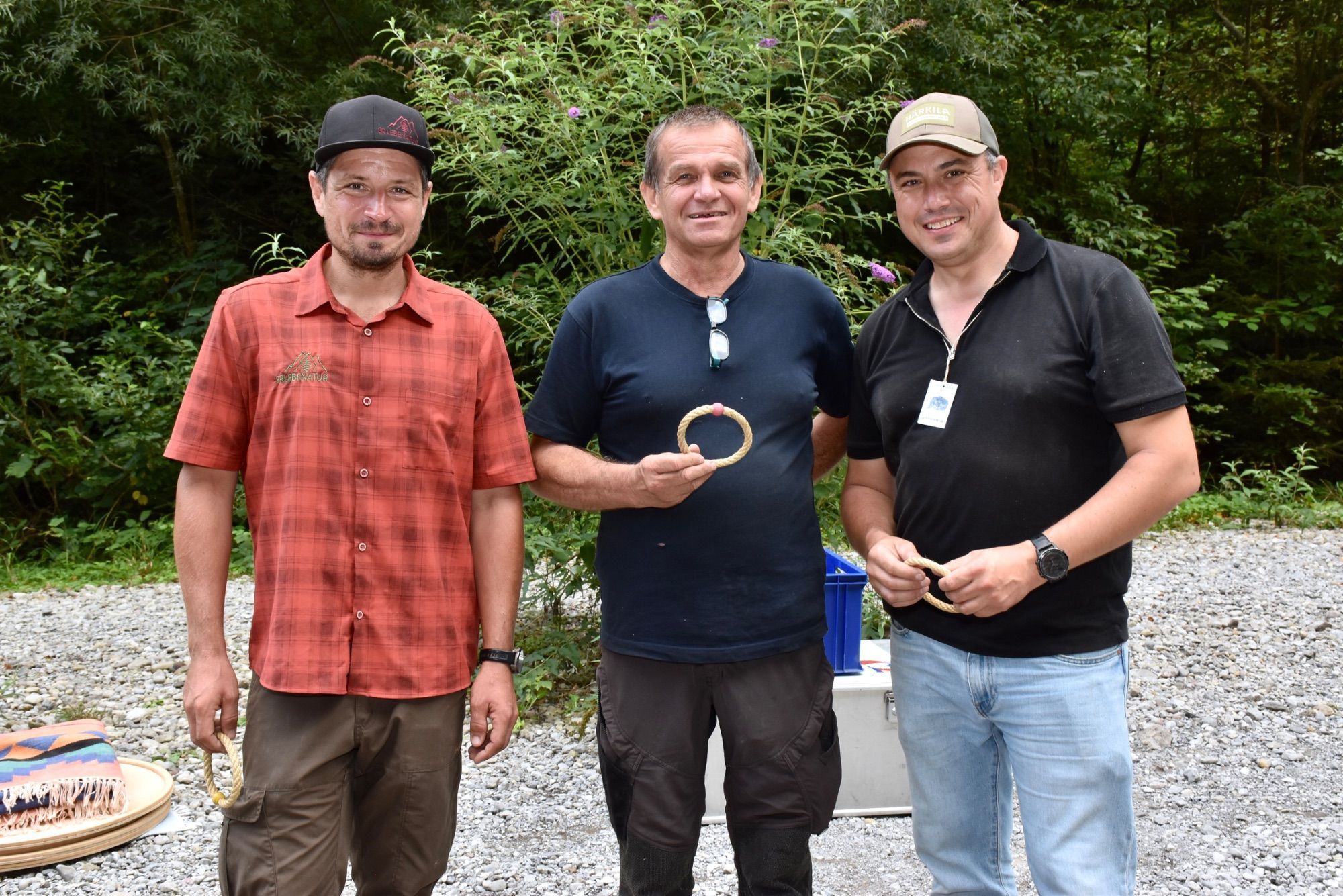 Manuel Nöstler, Stefan Loretz und Gemeinderat Matthias Schrottenbaum.