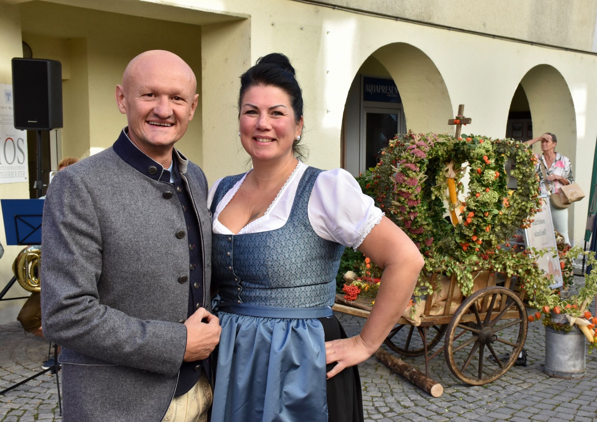 Joachim und Nicole Weixlbaumer am Markt.