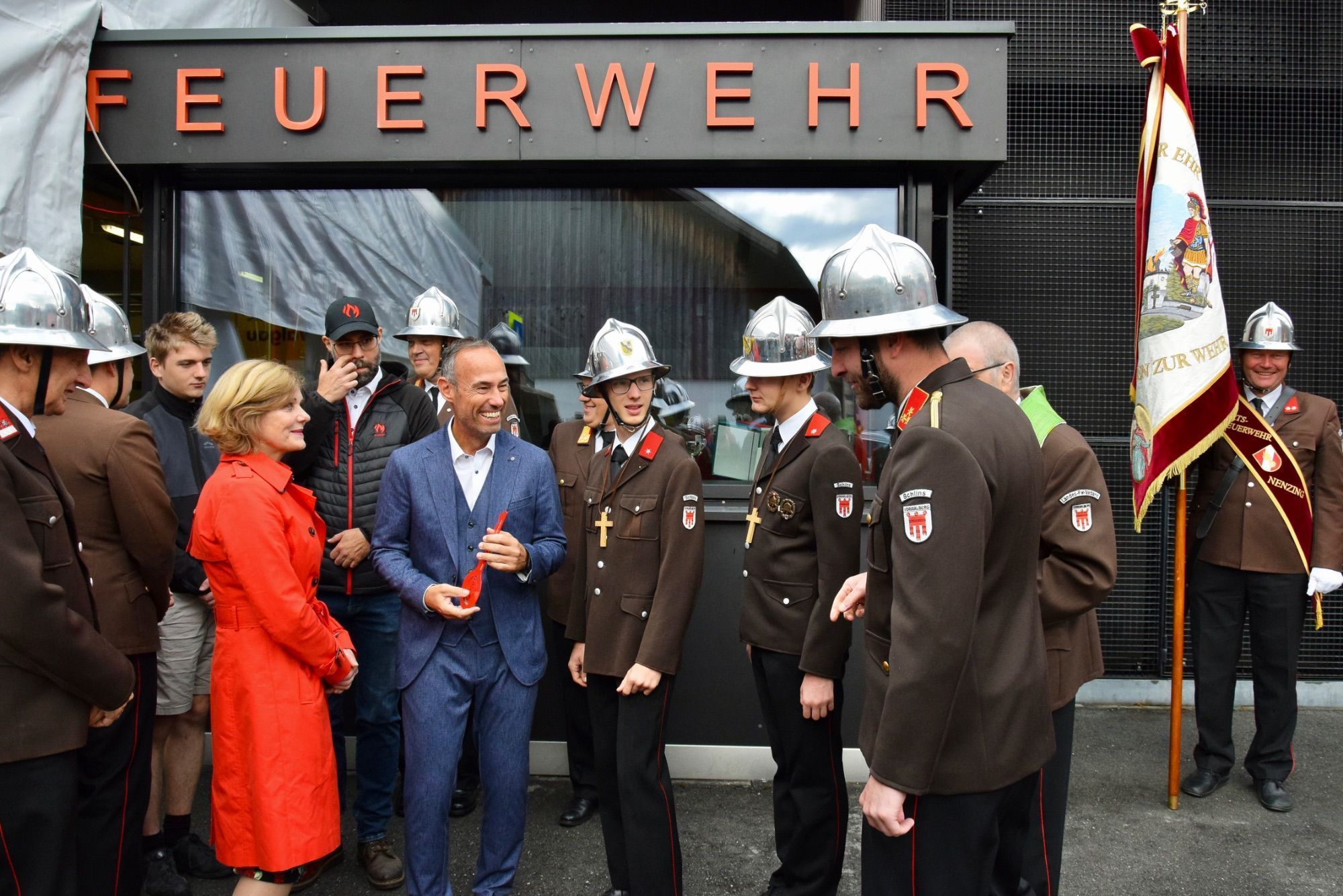 Große Freude in der Walgaugemeinde Schlins über das Jubiläum der Wehr und deren neu angeschafftes und gesegnetes
