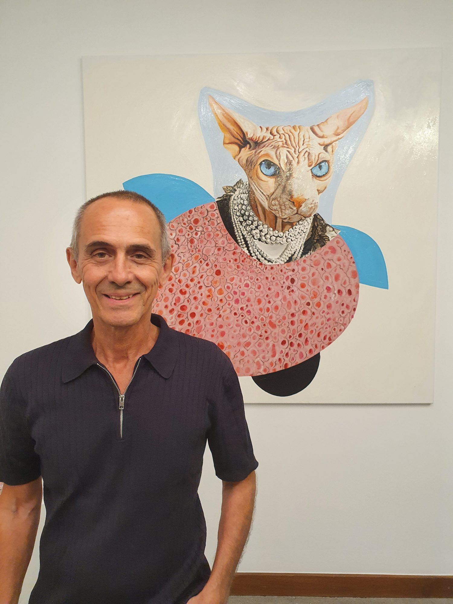 Edgar Leissing vor seinem Bild LebensgefühlsechtGeschmeidigkeit Lucian Freud, 2026