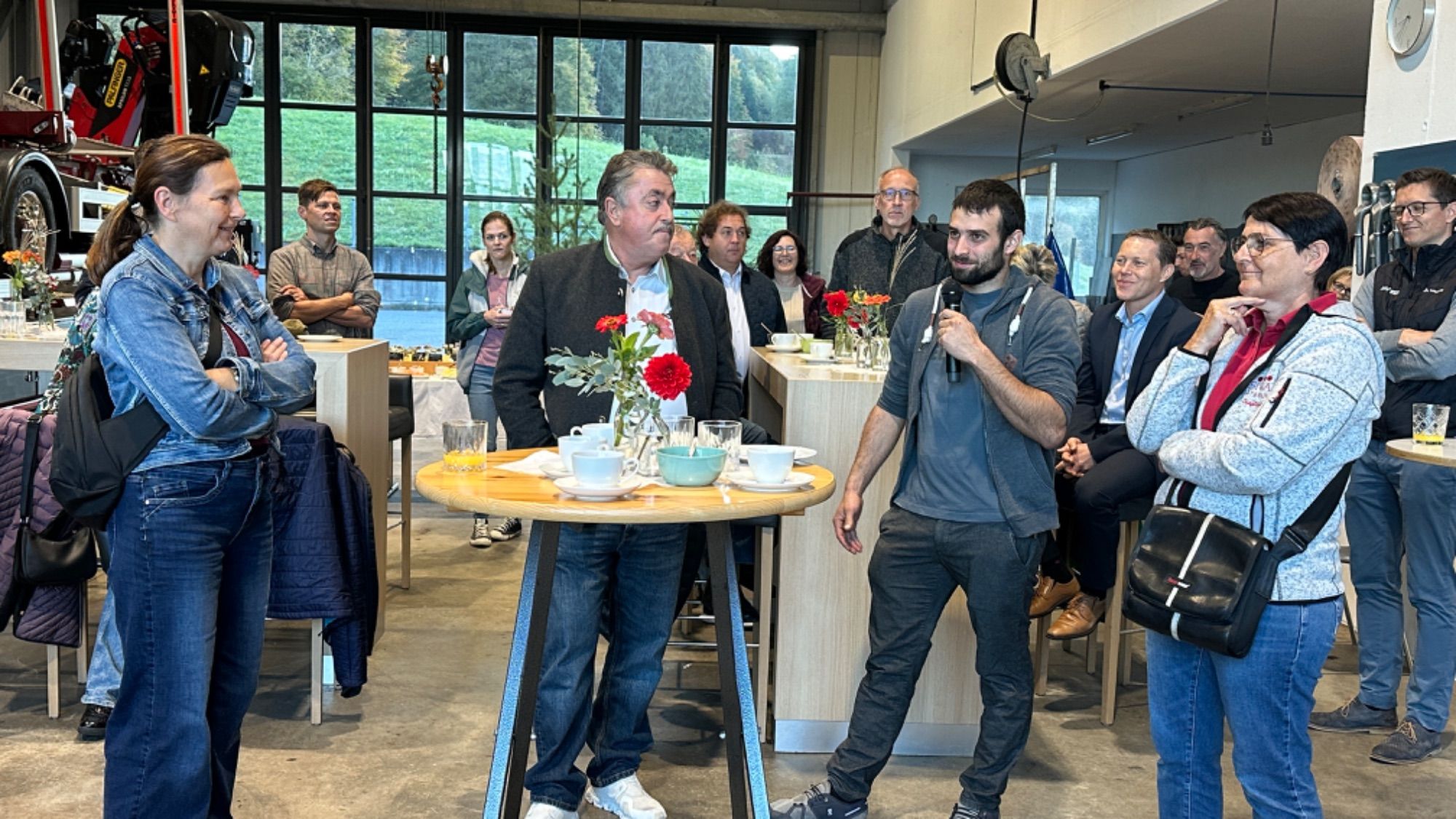 Auch Satteins war gut vertreten: Silvia Dobler (Consulting), Georg Frick (Technisches Büro), Paul Mündle (Sägewerk), Sieglinde Walter (SIWA Catering).