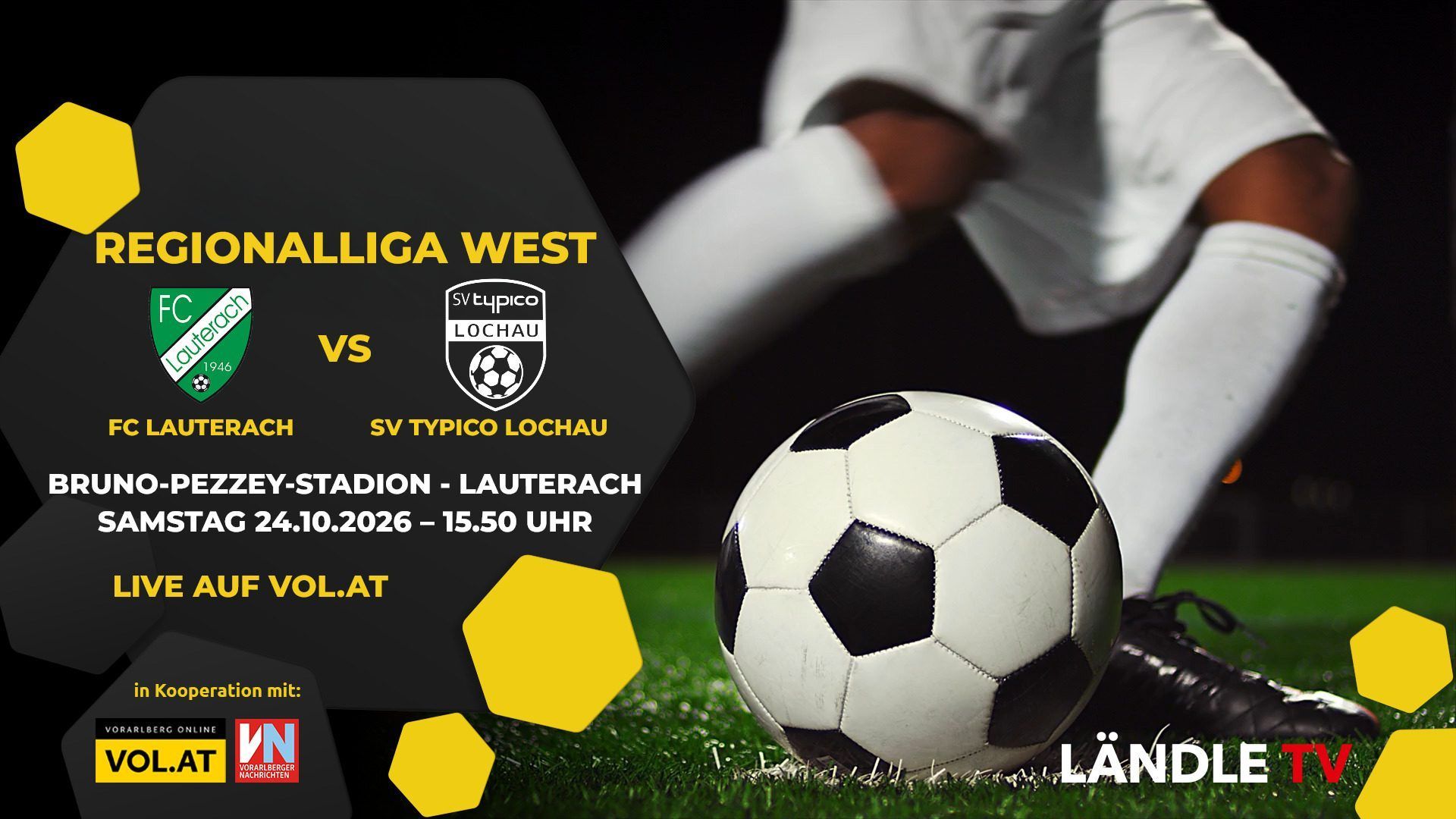 Im Livestream das Regionalligaderby Lauterach gegen Lochau.