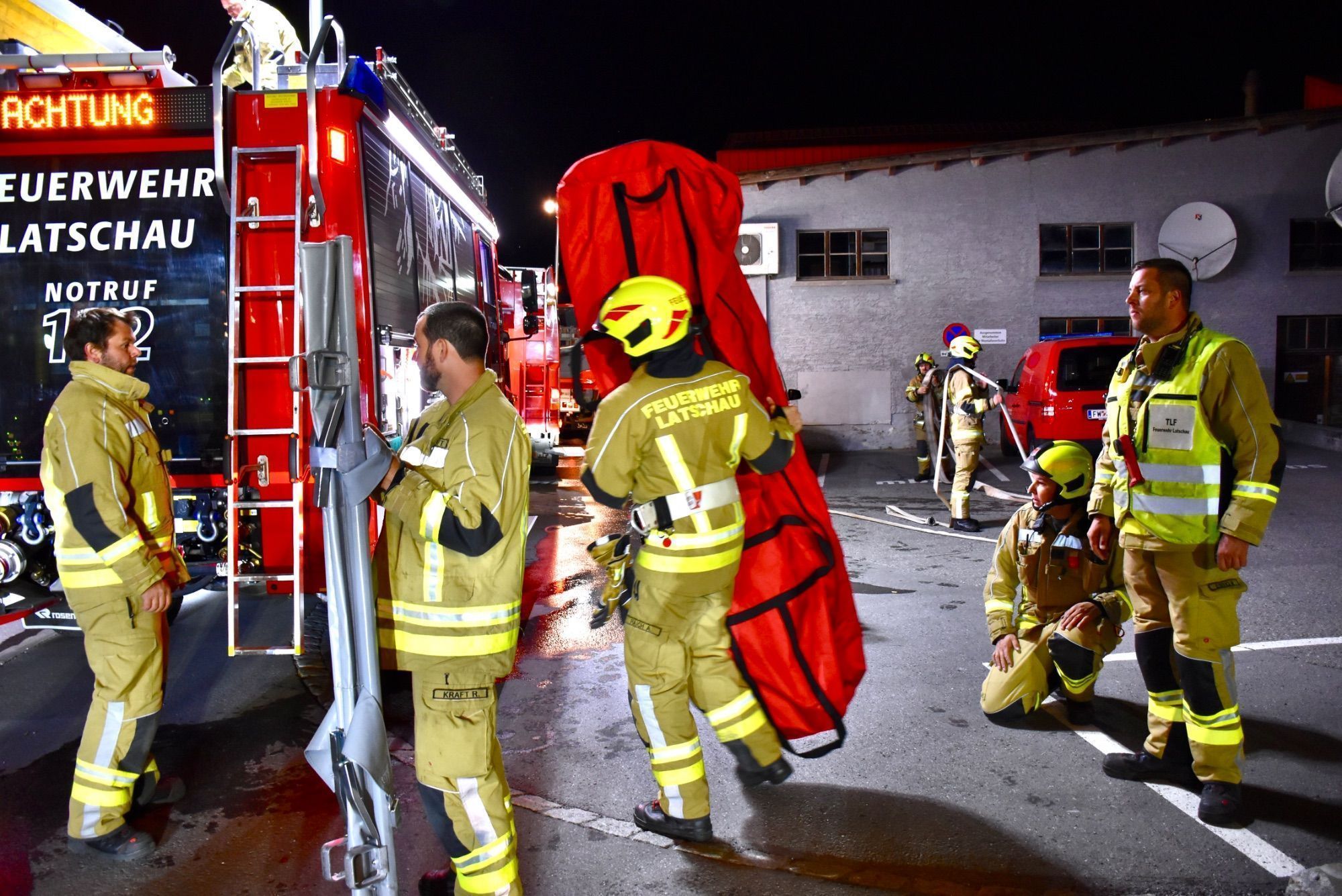 Unter den zur Teilnahme an der großen Feuerwehrübung in Schruns eingeladenen Feuerwehren befand sich auch jene aus Latschau.