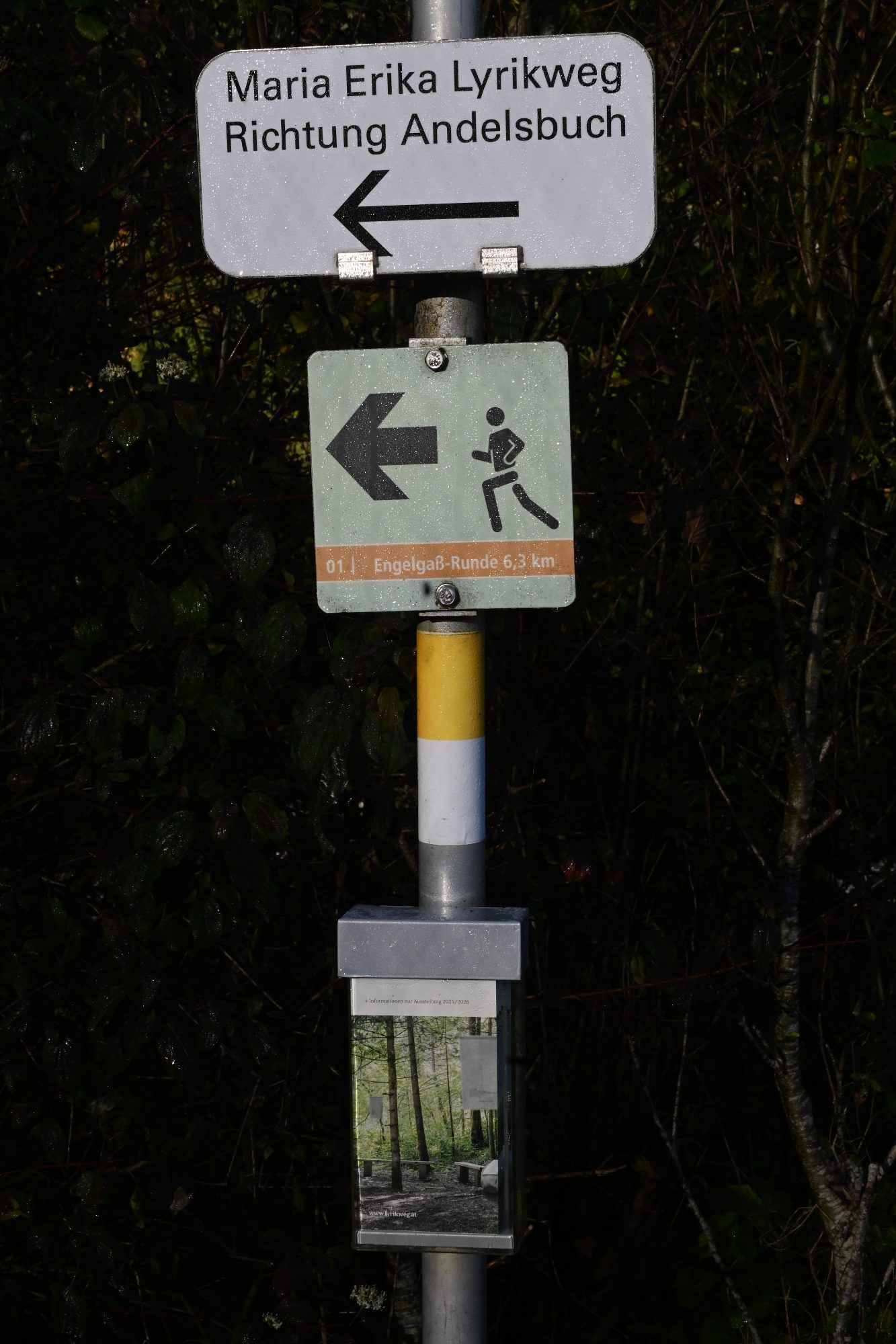 Hier gehts zum Lyrikweg vom Egger Fußballplatz kommend..