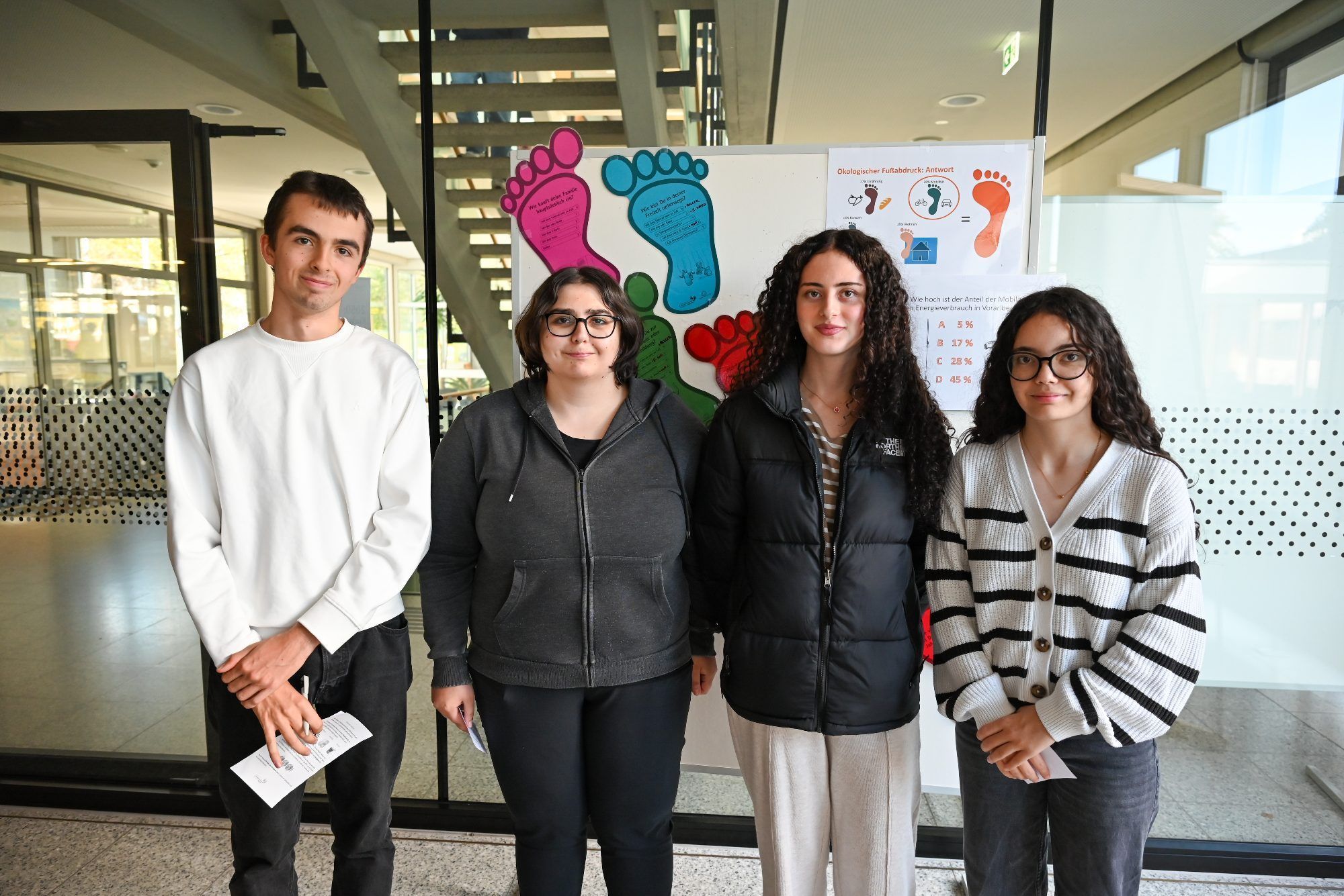 Alex, Ronja, Selima und Emine ermittelten ihren ökologischen Fußabdruck.