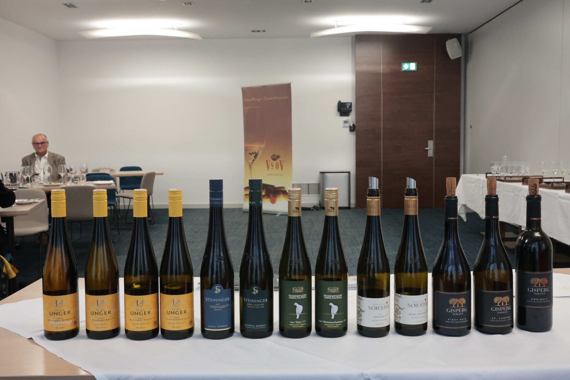 Die bei der Masterclass des Vorarlberger Sommeliervereins verkosteten Weine.