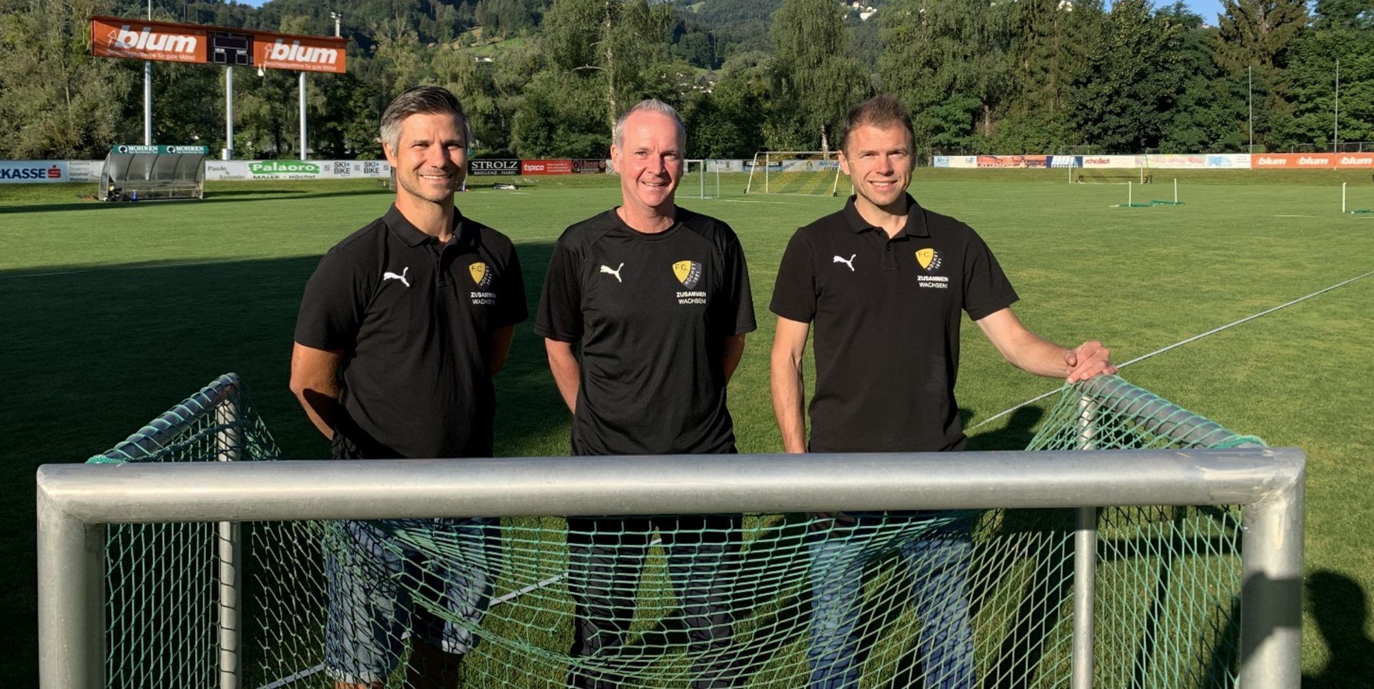 Tobias Hämmerle, Michael Mathis und Dominik Hagspiel (v. l.) geben den Nachwuchs nach fünf erfolgreichen Jahren in gute Hände.