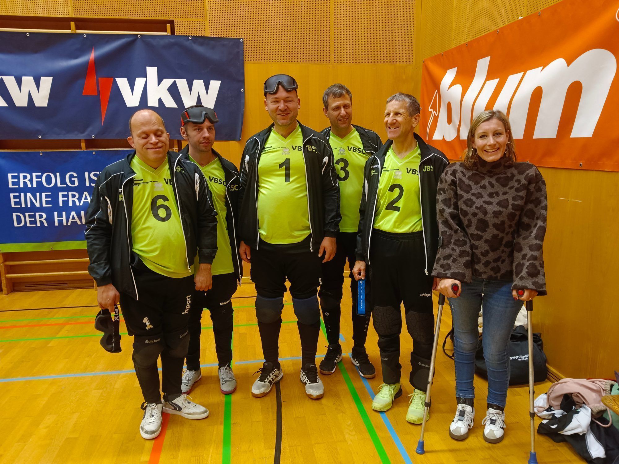 Das Vorarlberger Team mit Fabio Eidler, Florian Knoll, Simon Eigeldinger, Bernhard Eller und Karl-Heinz Ritter belegte beim internationalen Torballcup den siebten Rang.