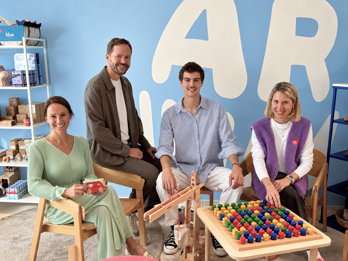 Clemens Sagmeister mit Camilla Kogler (Camilla's), David Rader (Montagssachen) und Vera Moosbrugger (Klickklack) im Concept Store 