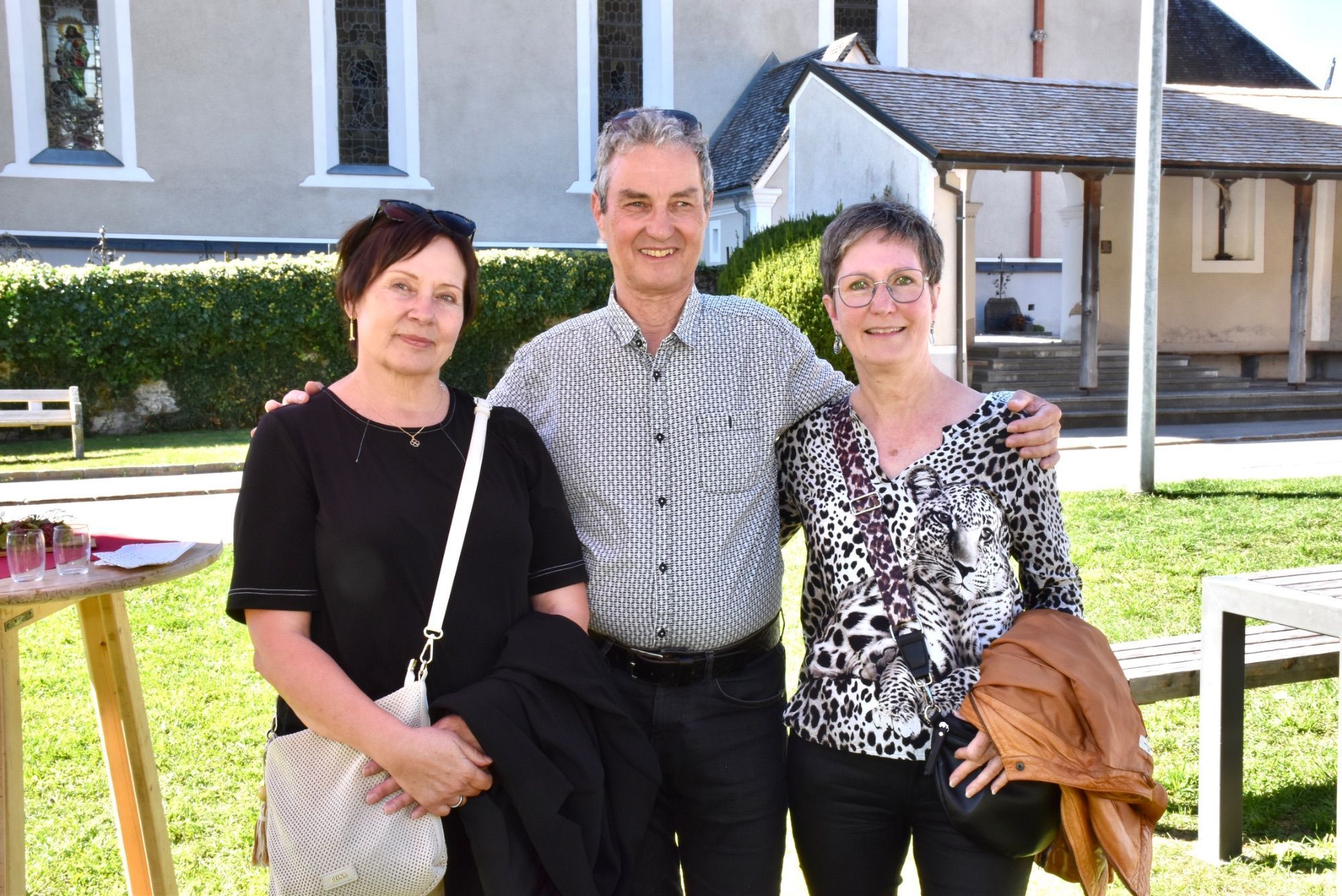 Anita, Urban und Pia Mair bei der Agape.