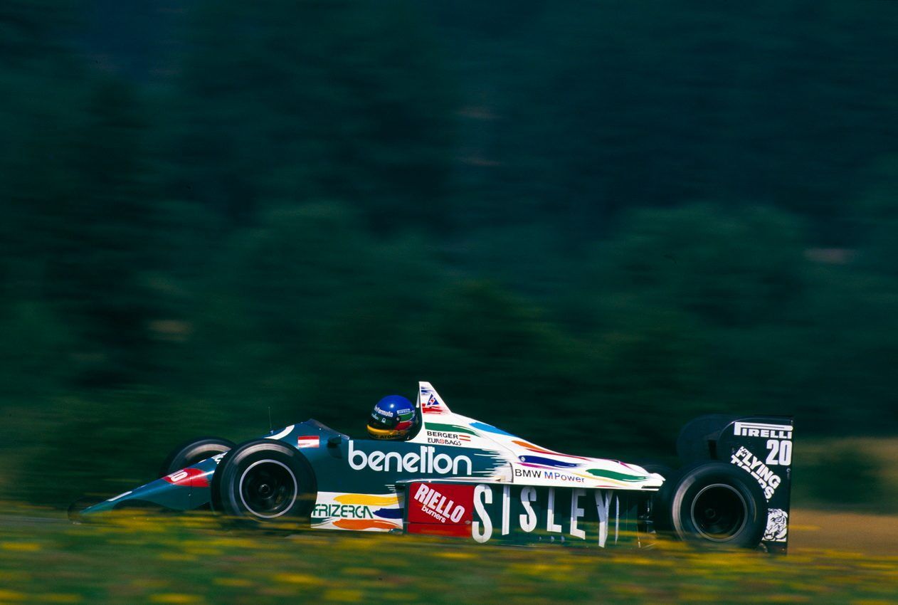 Gerhard Berger im Benetton-BMW Turbo, seine zweite volle Saison 1986